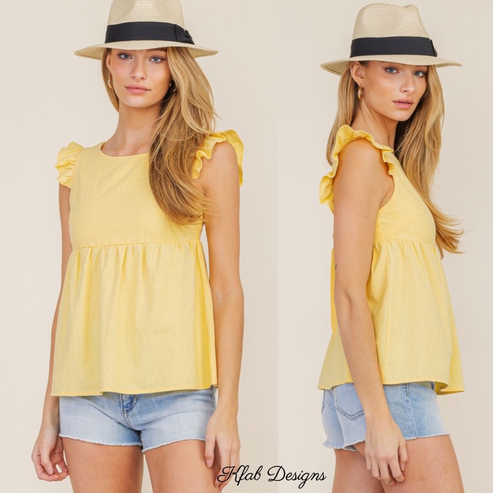 ❤️LAST! Bow Open Elasticized Back Cap Sleeve Top! - Picture 5 of 6